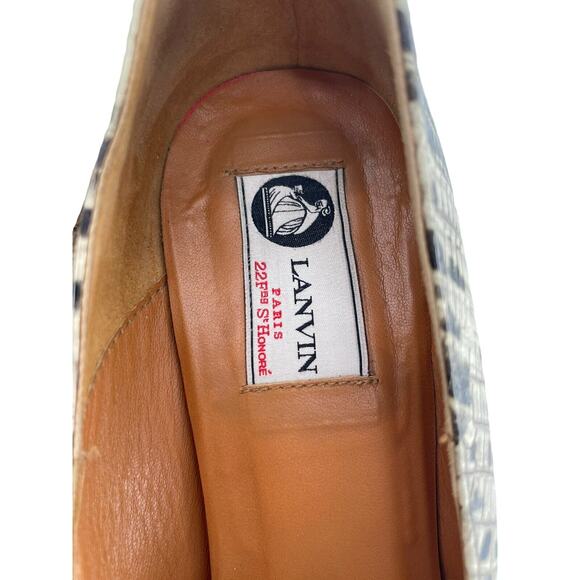 LANVIN Women's Shoes Snake Print Leather Ballerina Espadrille Wedge Heels EU 39 - Picture 7 of 16